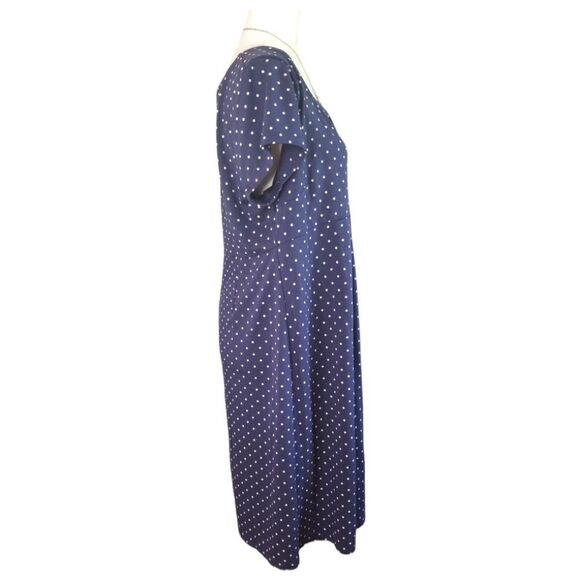Old Navy Maternity Dress Navy Blue and Tan Polka Dots Size Large - Picture 2 of 7